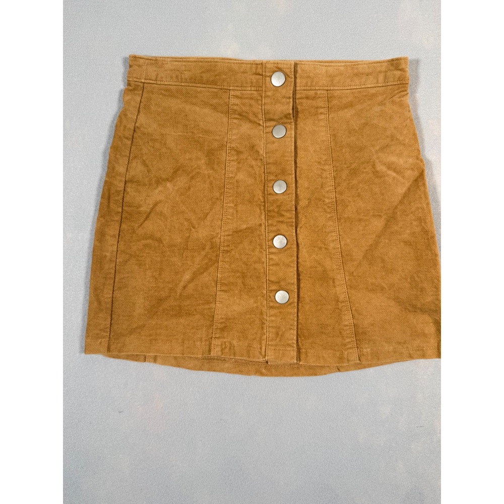 Altard‎ State Womens Corduroy Button Mini Skirt Tan Camel Small